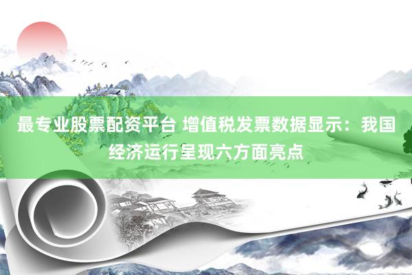 最专业股票配资平台 增值税发票数据显示：我国经济运行呈现六方面亮点