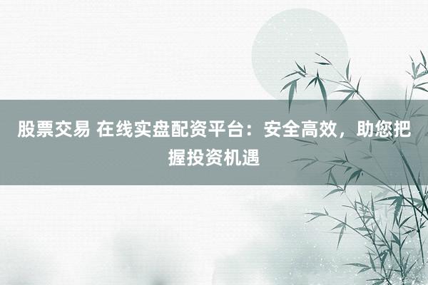 股票交易 在线实盘配资平台：安全高效，助您把握投资机遇