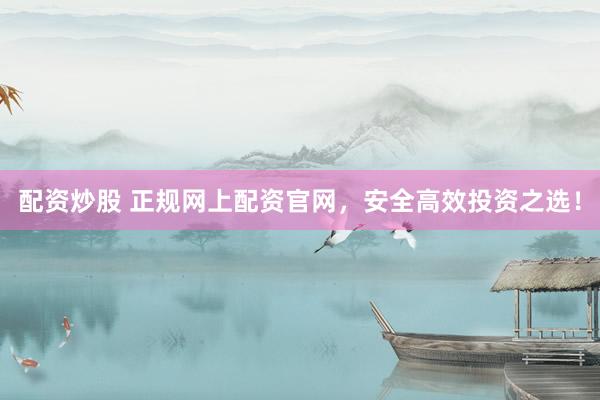 配资炒股 正规网上配资官网，安全高效投资之选！
