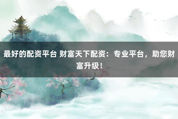 最好的配资平台 财富天下配资：专业平台，助您财富升级！