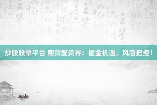 炒股股票平台 期货配资界：掘金机遇，风险把控！