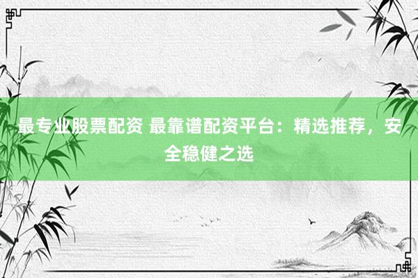 最专业股票配资 最靠谱配资平台：精选推荐，安全稳健之选
