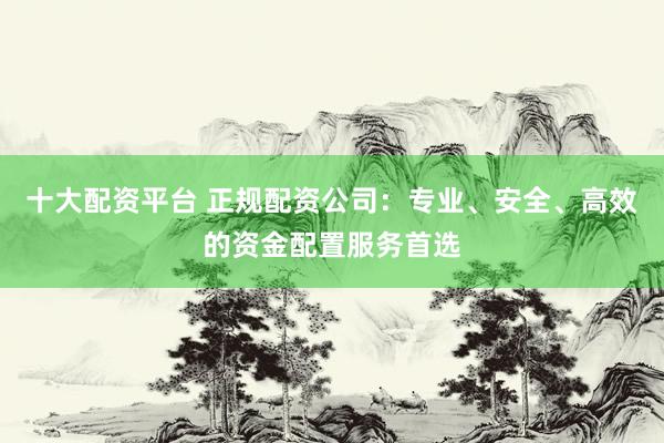 十大配资平台 正规配资公司：专业、安全、高效的资金配置服务首选