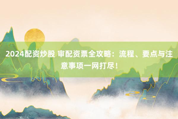 2024配资炒股 审配资票全攻略：流程、要点与注意事项一网打尽！