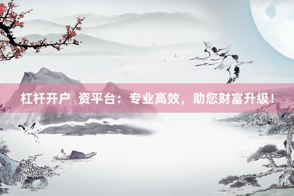 杠杆开户  资平台：专业高效，助您财富升级！
