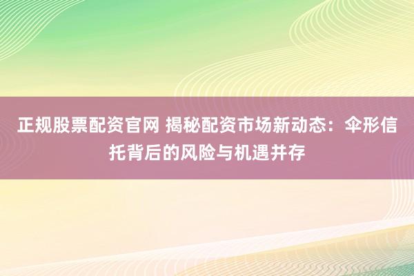 正规股票配资官网 揭秘配资市场新动态：伞形信托背后的风险与机遇并存