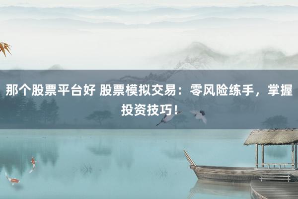 那个股票平台好 股票模拟交易：零风险练手，掌握投资技巧！