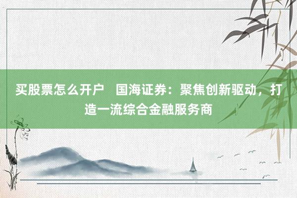 买股票怎么开户   国海证券：聚焦创新驱动，打造一流综合金融服务商